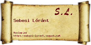 Sebesi Lóránt névjegykártya