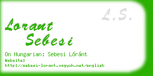 lorant sebesi business card