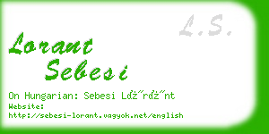 lorant sebesi business card